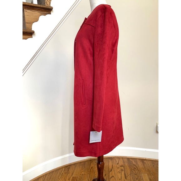 MatNew York faux suede red short coat, NWT, XS - Picture 4 of 12
